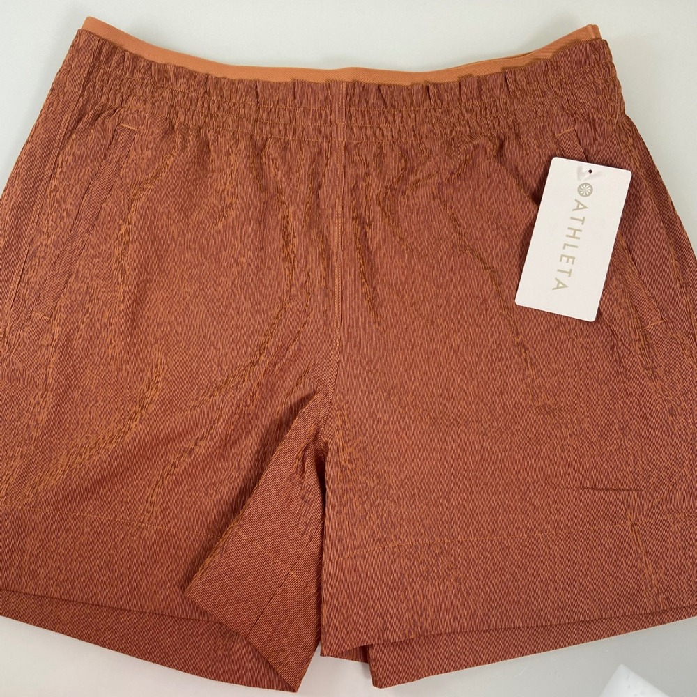 Athleta Echo Short Womens Size 14 Rust Quick Drying Breathable Packable NWT